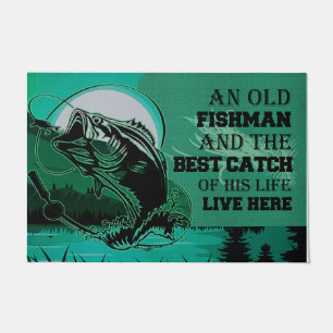 An Old Fishman And The Best Catch Of His Life Doormat