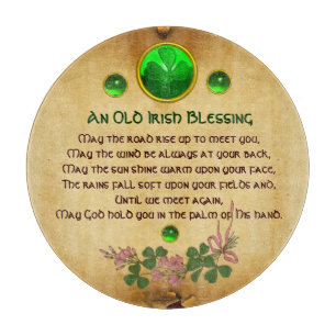 An Old Irish Blessing Parchment  Cutting Board