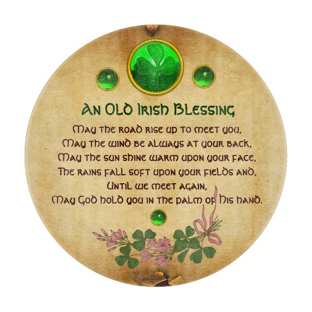 An Old Irish Blessing Parchment  Cutting Board (Front)