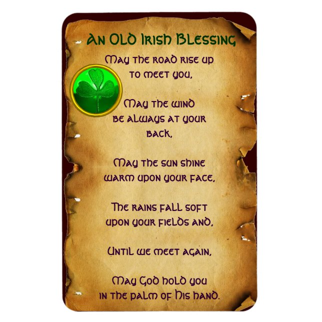 An Old Irish Blessing Parchment Magnet (Vertical)