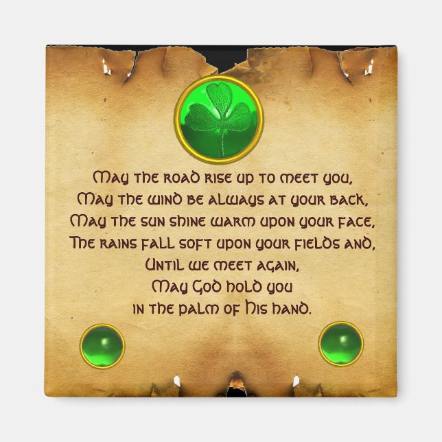 An Old Irish Blessing Parchment Magnet (Front)