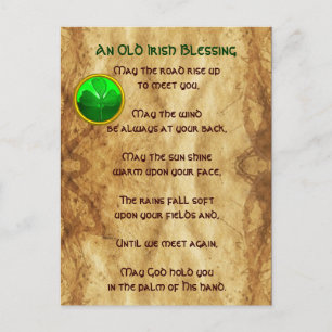 An Old Irish Blessing Parchment Postcard