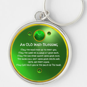 An Old Irish Blessing Shamrock Keychain