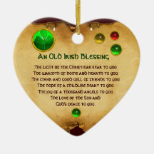 An Old Irish Christmas Blessing Heart Parchment