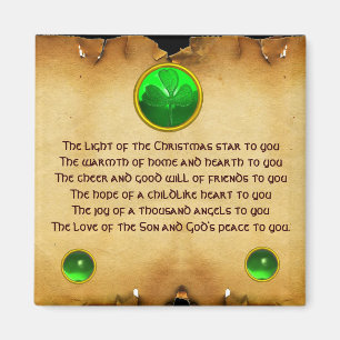 An Old Irish Christmas Blessing Parchment Magnet