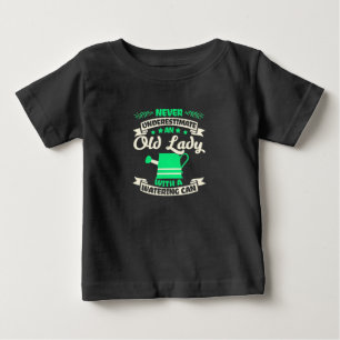 An Old Lady Garden With Watering Can Baby T-Shirt