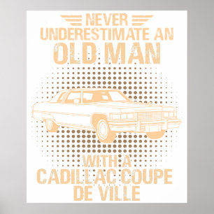 An Old Man Cadillac Coupe De Ville Poster