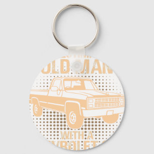 An Old Man Chevrolet C10 Silverado 1987 Keychain
