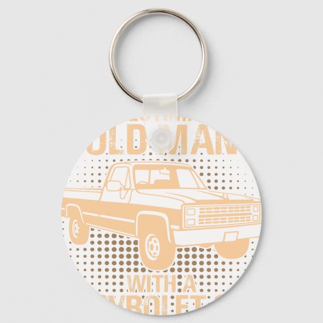 An Old Man Chevrolet C10 Silverado 1987 Keychain (Front)