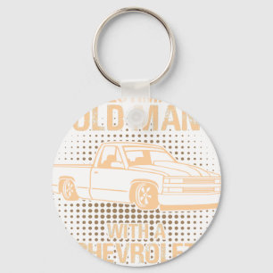 An Old Man Chevrolet Lowered Truck Vector Keychain