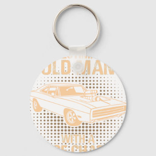 An Old Man Dodge Charger 1970 Keychain