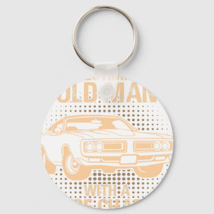 An Old Man Dodge Charger 1971 Keychain