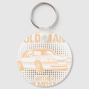 An Old Man Ford Mustang 1989 Notchback Keychain