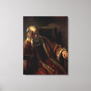 An Old Man in an Armchair Canvas Print