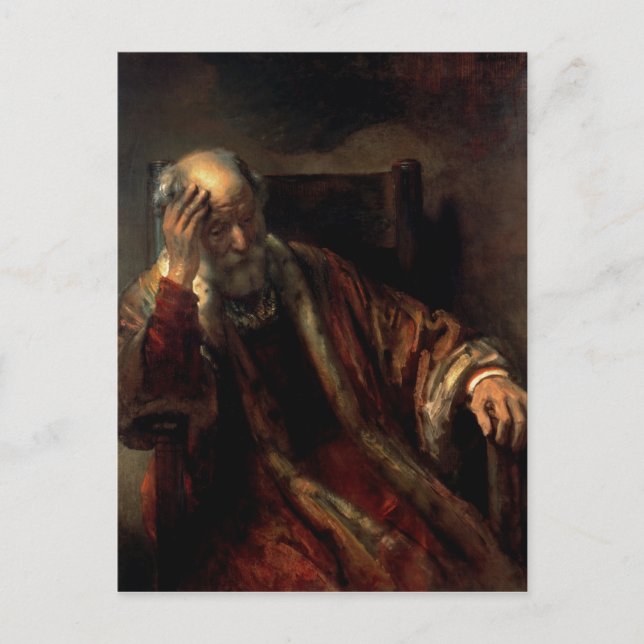 An Old Man in an Armchair Postcard (Front)