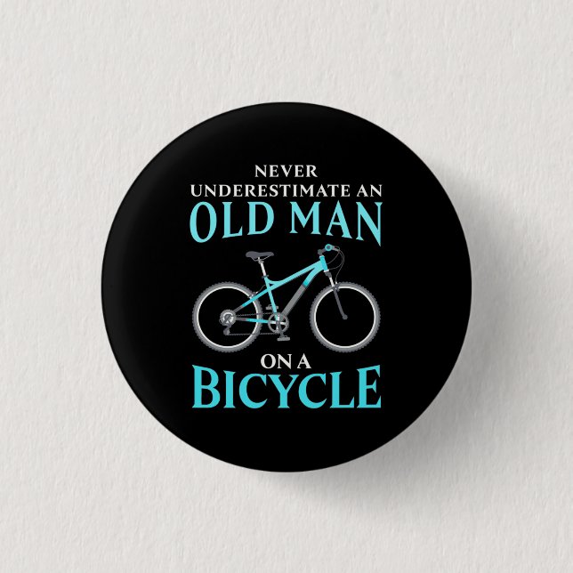 An Old Man On A Bicycle 1 Inch Round Button (Front)