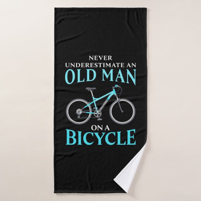 An Old Man On A Bicycle Bath Towel (Bath Towel)