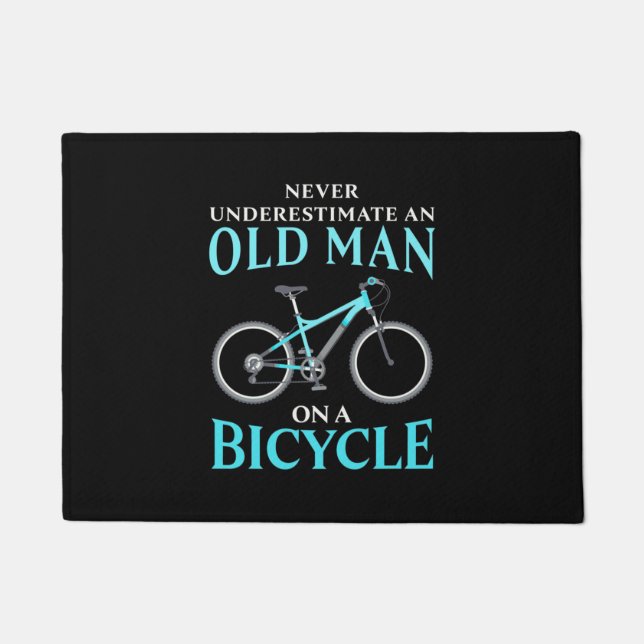 An Old Man On A Bicycle Doormat (Front)