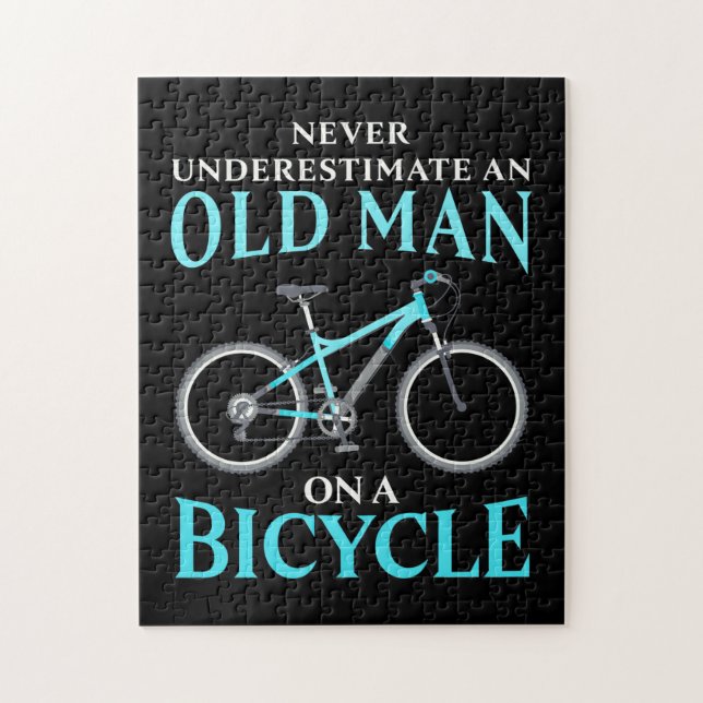 An Old Man On A Bicycle Jigsaw Puzzle (Vertical)