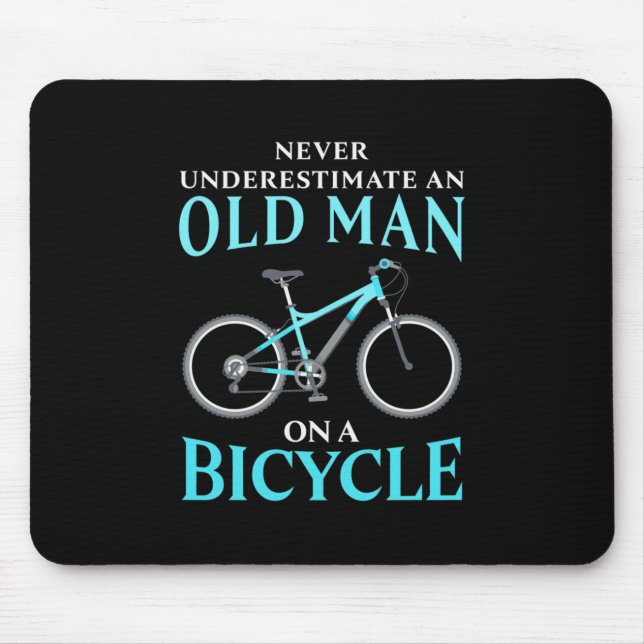 An Old Man On A Bicycle Mouse Pad (Front)