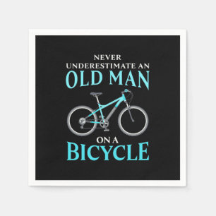 An Old Man On A Bicycle Napkin