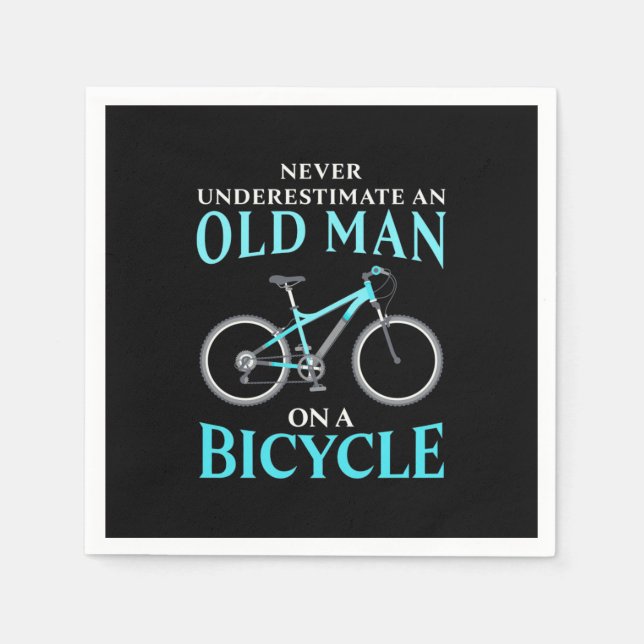 An Old Man On A Bicycle Napkin (Front)