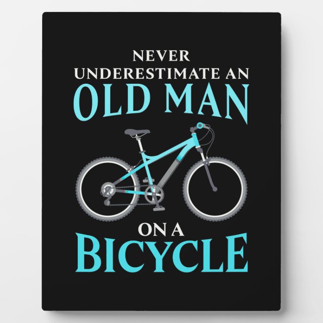 An Old Man On A Bicycle Plaque (Front)