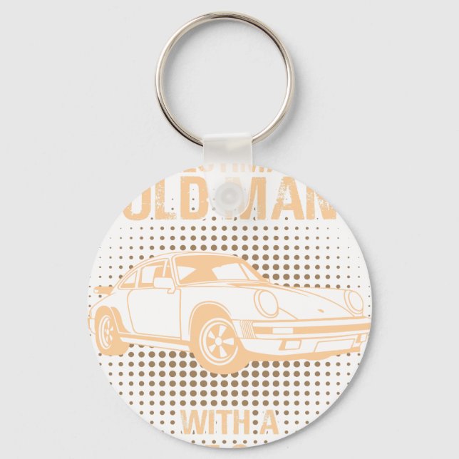 An Old Man Porsche Carrera 1984 Keychain (Front)