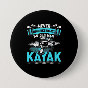 An Old Man With A Kayak 3 Inch Round Button