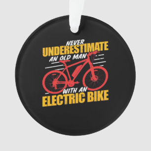 An Old Man With An Electrec Bike Ornament