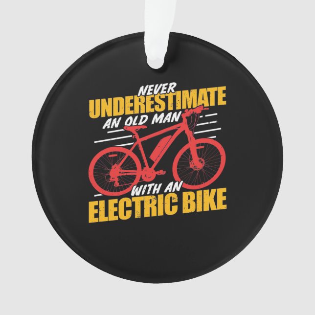 An Old Man With An Electrec Bike Ornament (Front)