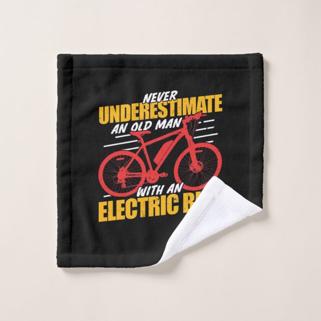 An Old Man With An Electrec Bike Wash Cloth (Wash Cloth)
