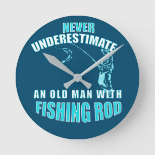 Fishing Poster Room Wall Art Prints, Never Underestimate an Old Man