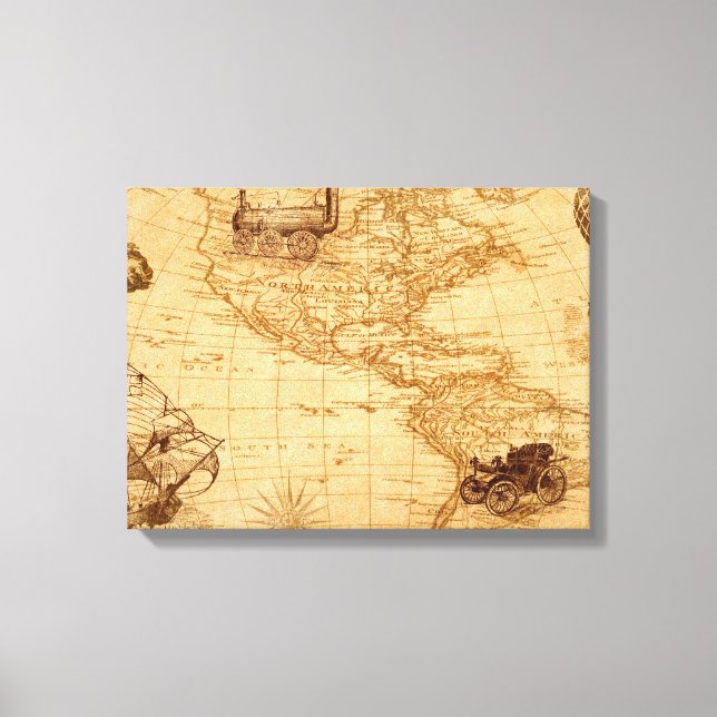 An old map of America Canvas Print (Front)