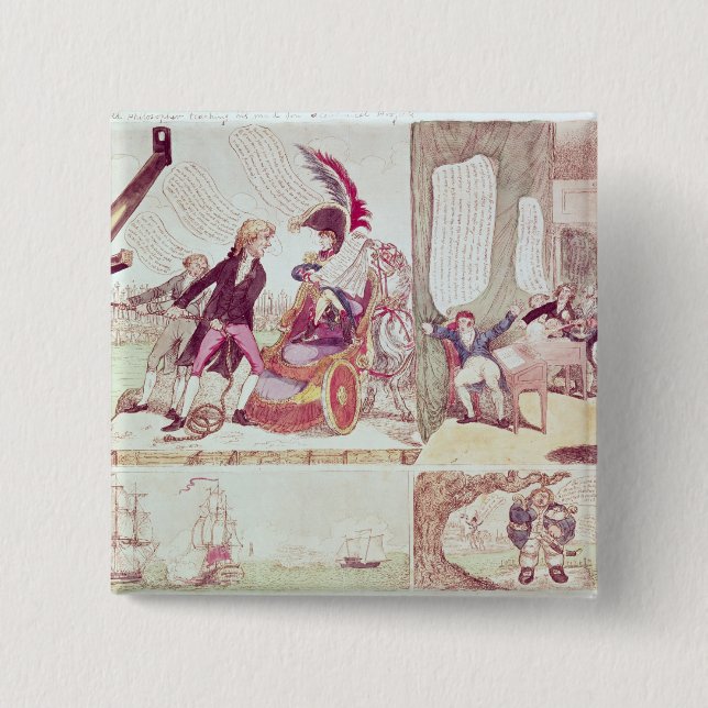 An Old Philosopher Teaching 2 Inch Square Button (Front)