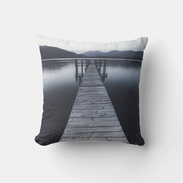 An Old Pier Portrait Throw Pillow (Front)