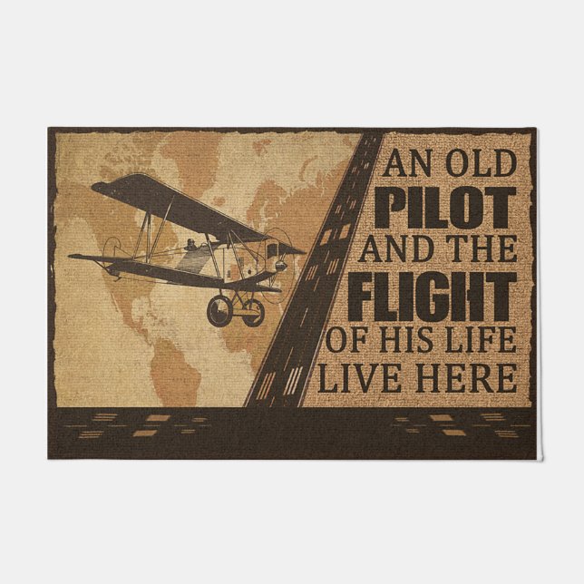 An Old Pilot And The Flight Of His Life Doormat (Front)