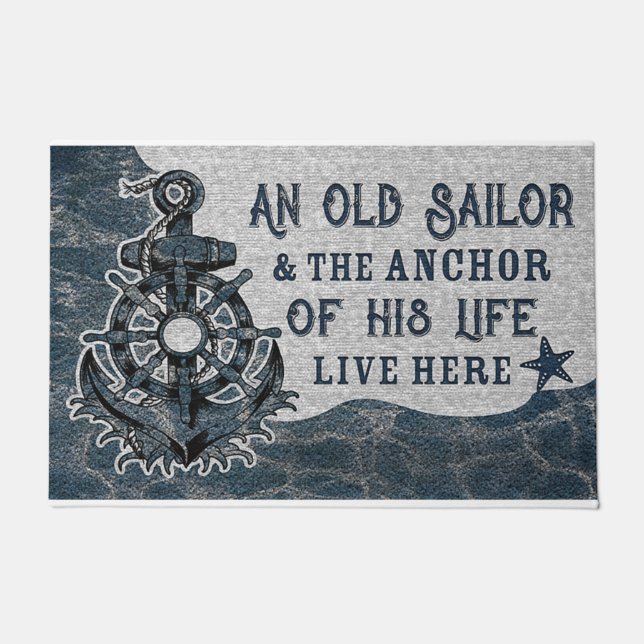 An Old Sailor And His Anchor Doormat (Front)