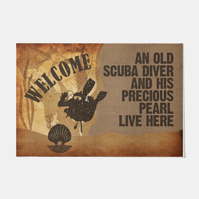 An Old Scuba Diver Welcome Doormat (Front)