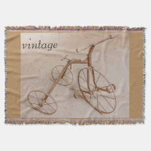 AN OLD TRICYCLE 1928 THROW BLANKET
