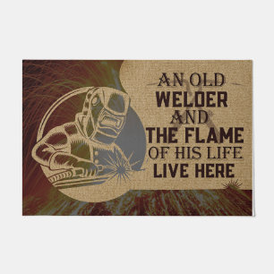 An Old Welder And The Flame Of His Life Doormat