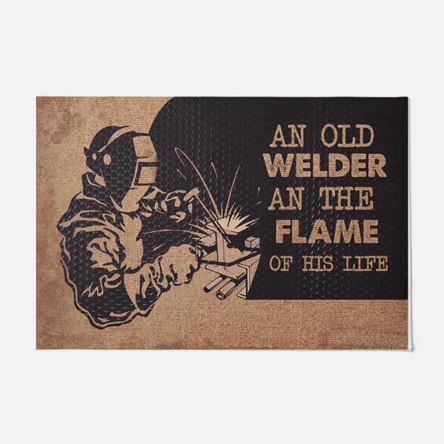 An Old Welder And The Flame Of His Life Doormat (Front)