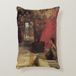 An Oleander by Alma Tadema, Vintage Flowers Accent Pillow