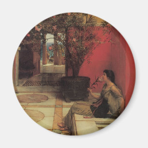 An Oleander by Alma Tadema, Vintage Flowers Magnet