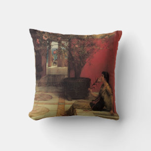 An Oleander by Alma Tadema, Vintage Flowers Throw Pillow