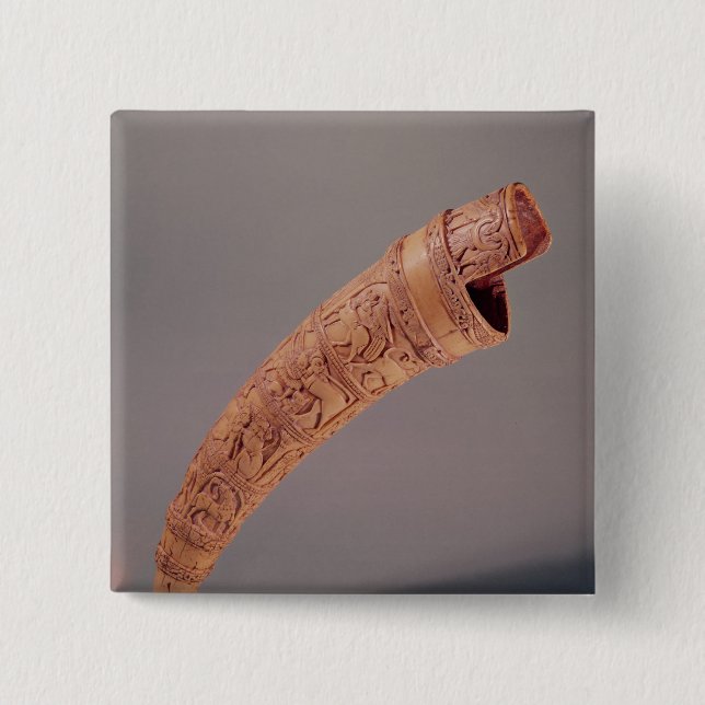 An oliphant, from the Treasure of St. Sernin 2 Inch Square Button (Front)