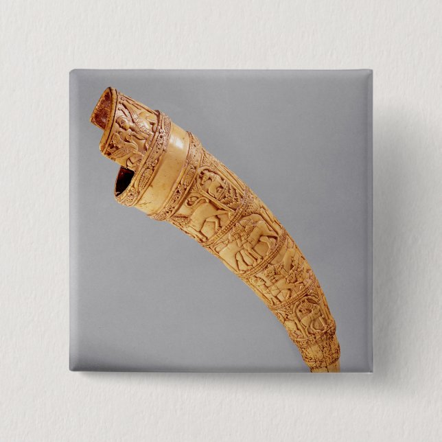 An oliphant, from the Treasure of St. Sernin 2 Inch Square Button (Front)