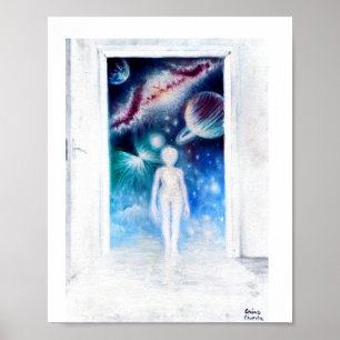 An open door to the universe poster