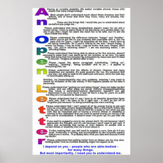 An Open Letter To Those Without Chronic Illness Poster