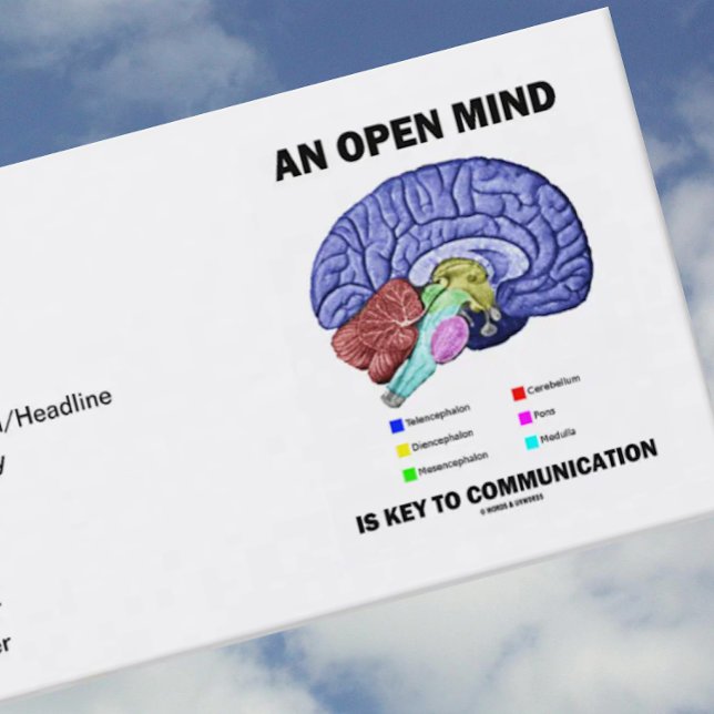 An Open Mind Is Key To Communication (Brain) Business Card (Customizable business card featuring the human brain for any communicator with an open mind!)